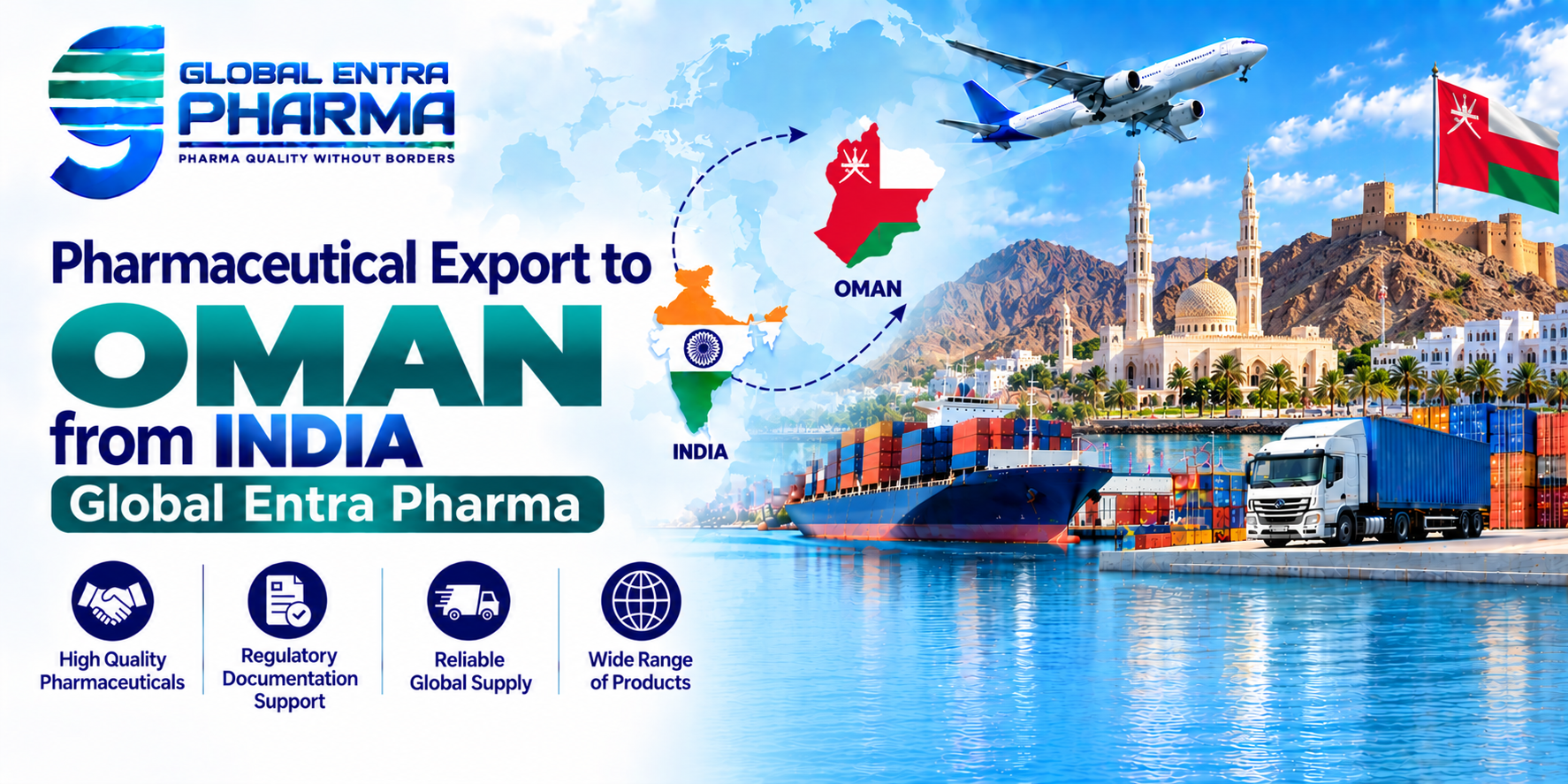 Pharmaceutical Export to Oman from India | Global Entra Pharma